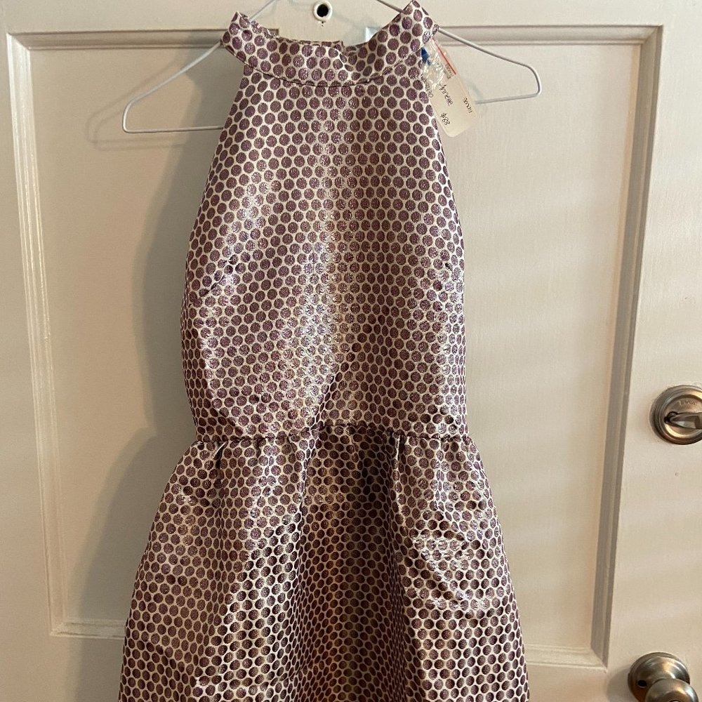 Ducks in a Row Purple Lavender Polka Dot A-line Dress, Size S